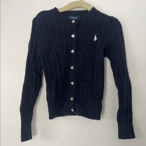 Polo by Ralph Lauren Kids Navy Cable Knit Cardigan Navy Size 4-5 Years